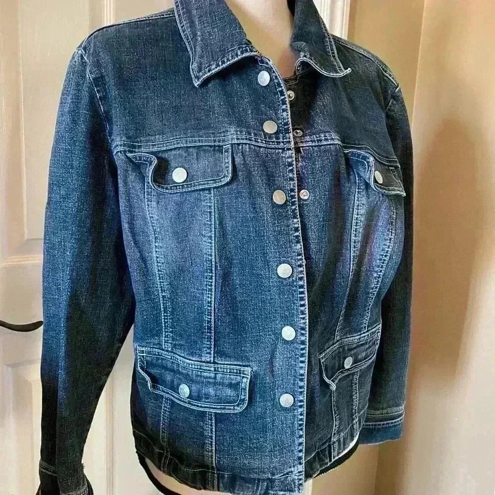 Womens Denim Jean Jacket Blue M/L - Picture 11 of 11